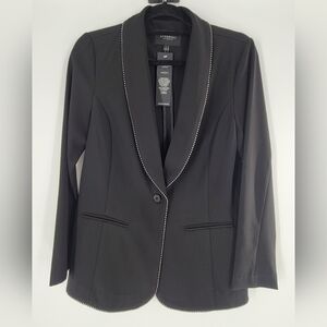Liverpool Women's Suit Shawl Collar Blazer‎ with Chain Trim + Pants Black New S
